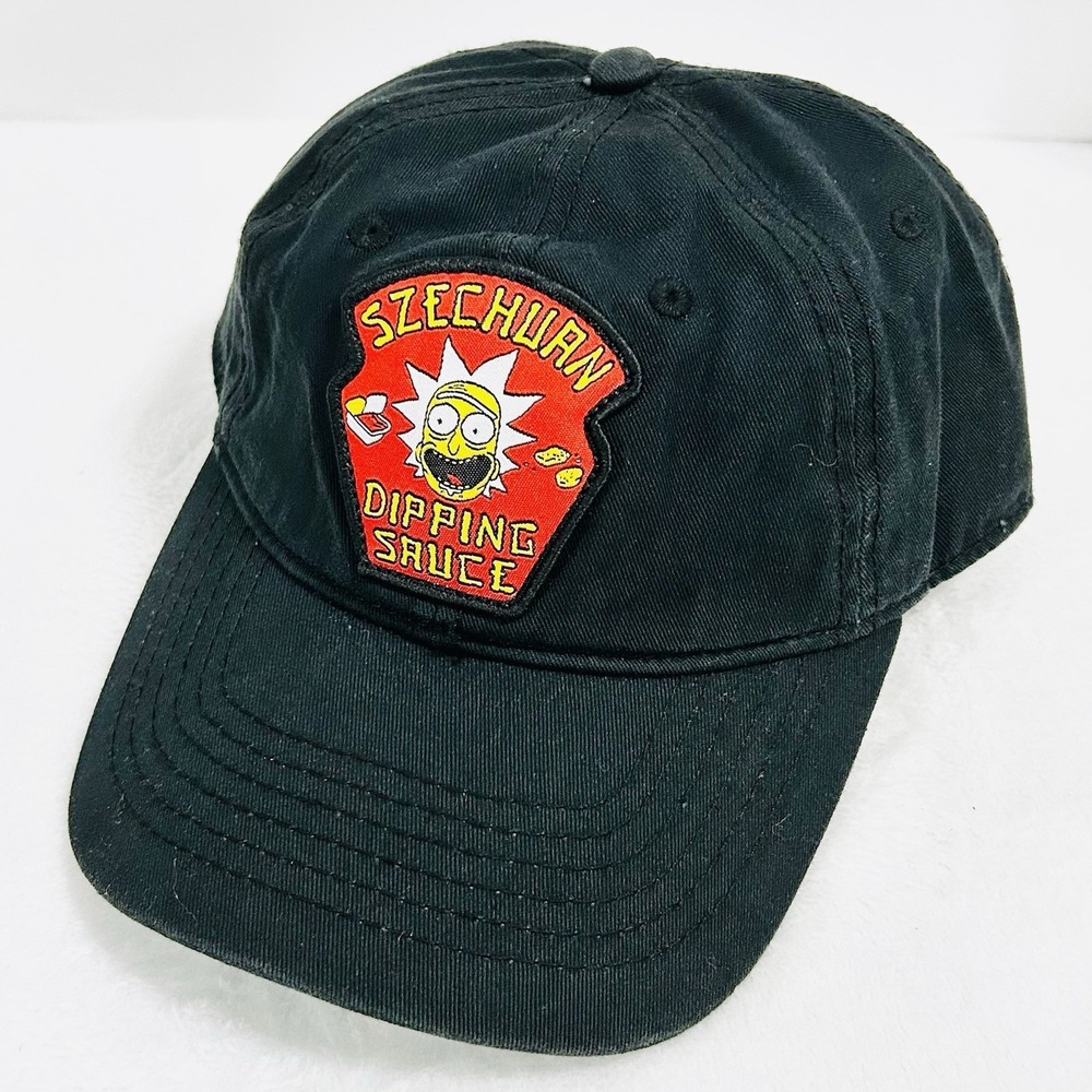 Rick and Morty Bioworld Dipping Sauce Cartoon Hat Cap Adjustable Strapback Black